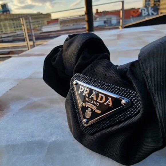 Prada Tessuto Hair Scrunchie Canvas - Picture 5 of 5